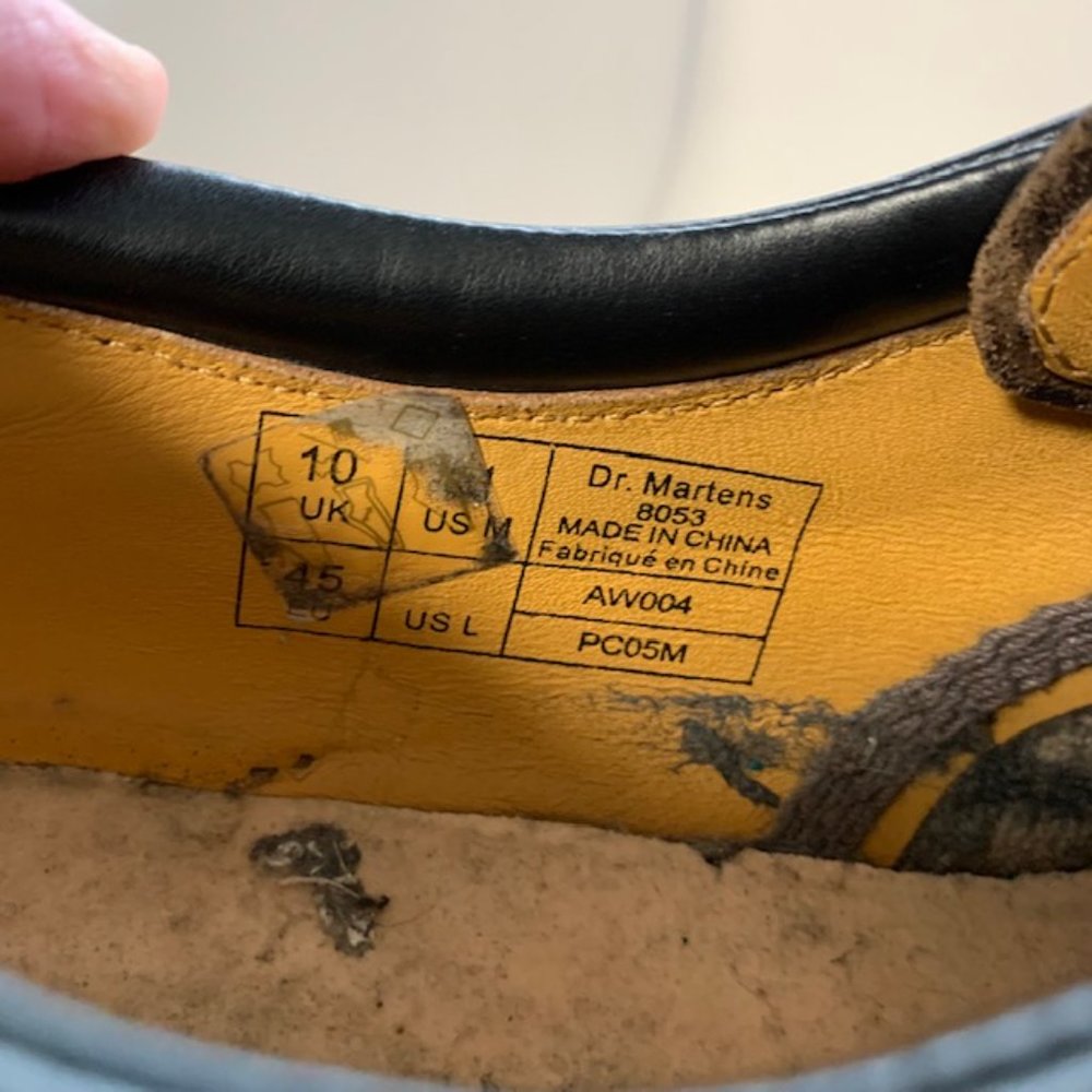 Doc Dr. Martens 5 Eye Padded Collar Oxford Gouche Crazy Horse US 11 - Picture 7 of 8